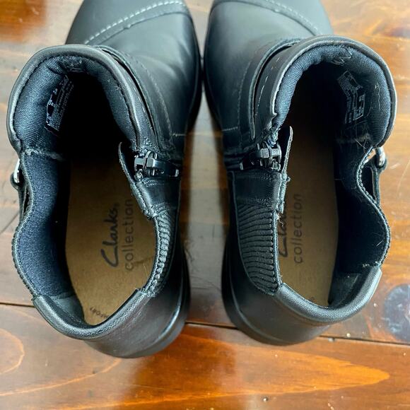 Clarks Women's Collection Black Leather Ellowyn Strap Boots Size 6 New - Picture 9 of 13